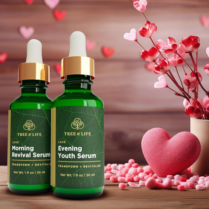 Tree of Life Facial Serum for Face - Skin Care Face Serums, Hydrating, Skin Care Duo Serums, Smooth Dry & Sensitive Skins (Luxe Morning and Evening Y