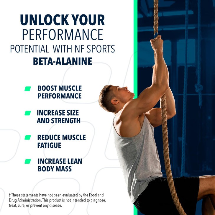 NF Sports Beta Alanine Muscle Recovery Powder, Reduces Muscle Fatique, Dietary Supplement, Unflavored Protein Powder No Artificial Sweeteners, Promot