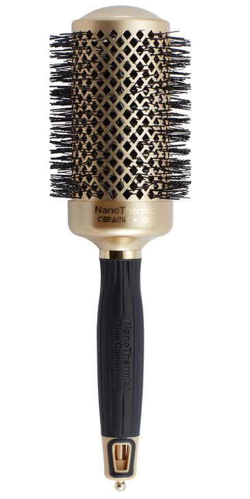 Olivia Garden NanoThermic Ceramic + Ion Round Thermal Hair Brush - Not Electrical - Professional Blowout Brush for Normal to Thick Hair, NT-54G, 2 1/