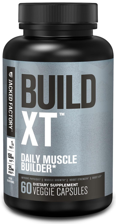 Jacked Factory Build-XT Daily Muscle Builder & Performance Enhancer - Muscle Building Supplement for Muscular Strength & Growth | Trademarked Ingredi