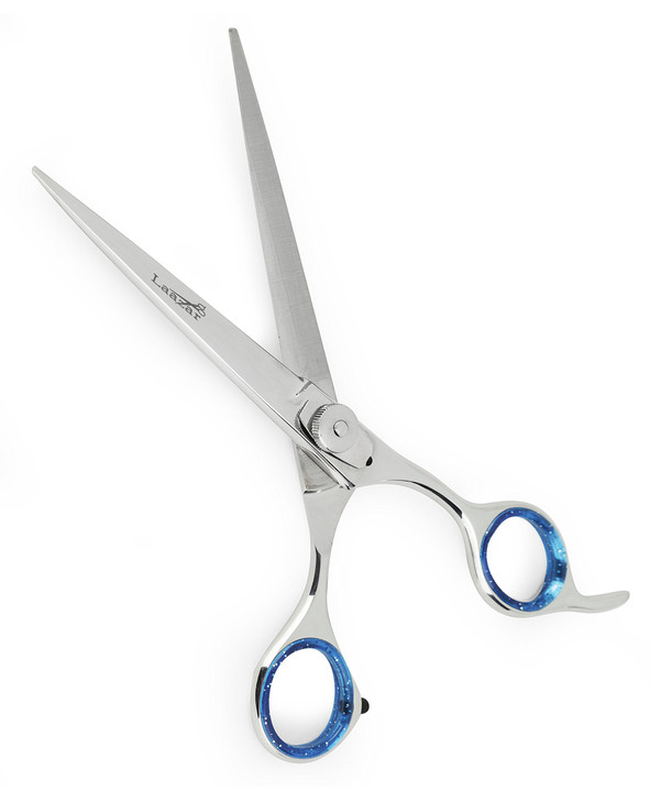 Laazar Pro Straight Hair Cutting Scissors | Professional Barber/Hairdresser Trimming Shears with Japanese Steel Blade and Comfort Rings | Extra Sharp