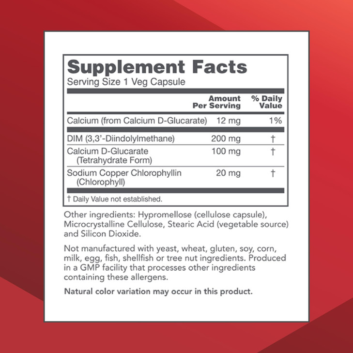 PROTOCOL FOR LIFE BALANCE DIM 200 Plus CDG - 200mg - Calcium & DIM Supplement - for Cleanse Detox & Hormone Metabolism - Calcium D Glucarate - Non-GM
