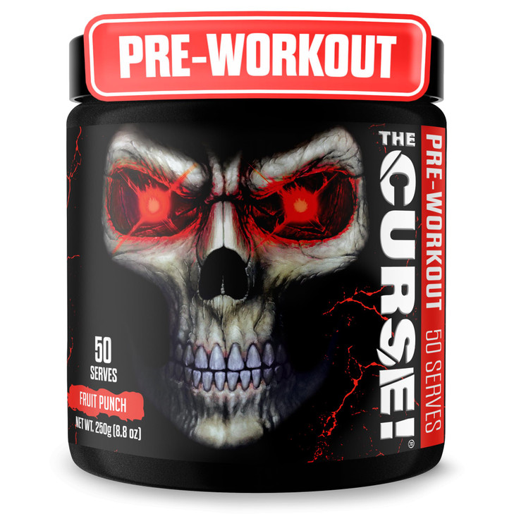 JNX SPORTS The Curse! Pre Workout Powder for Men & Women, Caffeine, Beta-Alanine, Creatine, L-Citrulline, 50 Servings, Fruit Punch Flavor  Boost Ene