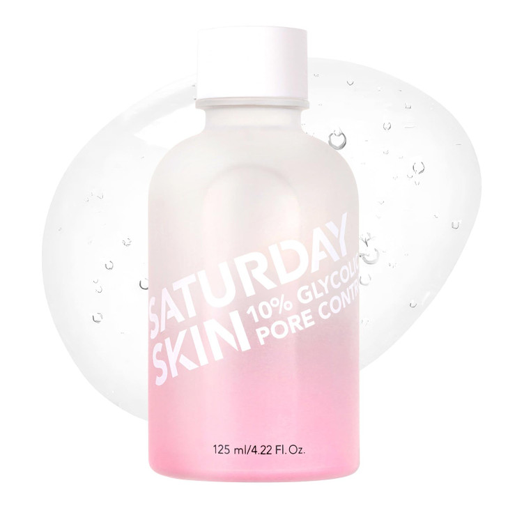 Saturday Skin Pore Clarifying Toner 10% Glycolic Acid&AHA Deep Cleansing Astringent Facial Toner,Hypoallergenic Skin-Purifying Face Toner to Cleanse,