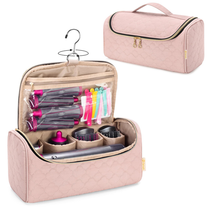 Yarwo Airwrap Travel Case Compatible for Dyson Airwrap Complete Styler All Models and Attachments, Portable Storage Bag with Hanging Hook for Hair Cu