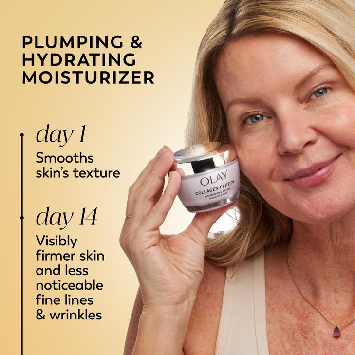 Olay Collagen Peptide Face Moisturizer, Firming Cream for Women, Fragrance-Free, Non-Greasy - Hydrating, Anti-Aging, Anti-Wrinkle, Smooth Fine Lines,