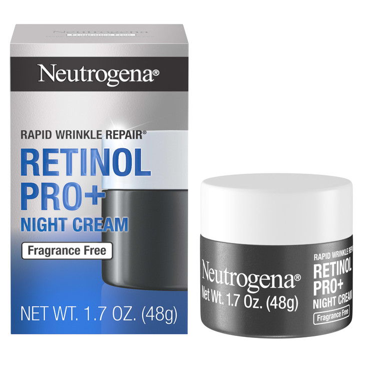 Neutrogena Retinol Pro+ Anti-Wrinkle Night Moisturizer, Rapid Wrinkle Repair, Anti-Aging Face & Neck Cream, Formulated without fragrance, parabens, d
