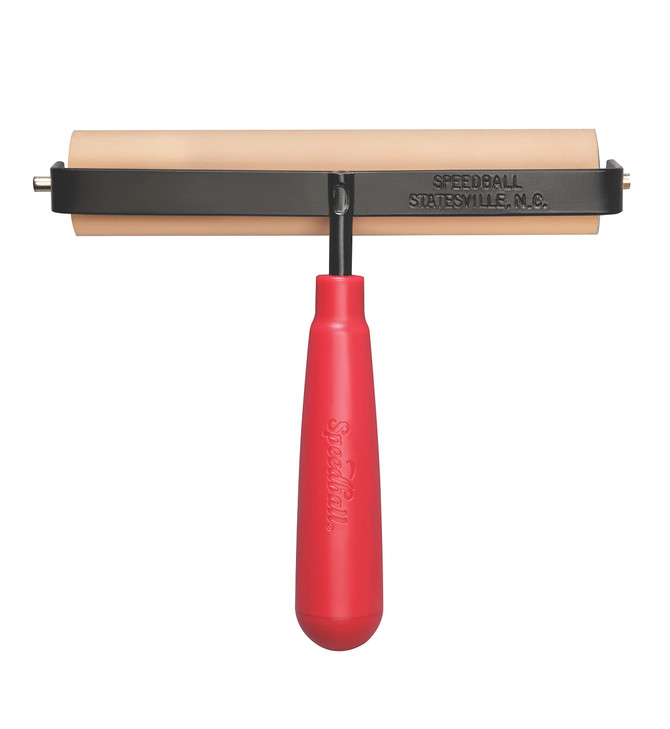 Speedball Deluxe Soft Rubber Brayer - 40/42 Durometer Roller with Heavy Duty Steel Frame  6 Inches