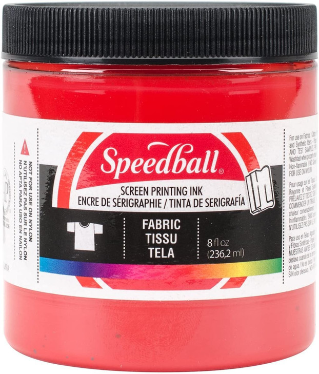 Special Fabric Screen Printing Ink 8 oz, Colour: Red