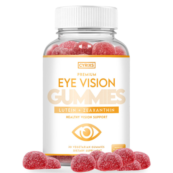Generic Cyrixs Health Eye Vision Gummies - Lutein & Zeaxanthin Eye Health Supplement for Adults - Delicious Mango Flavored Eye Vitamins - Eye Comfort