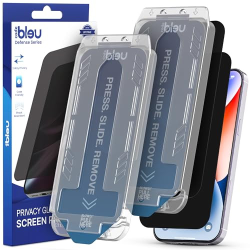 2 Pack Ultra-Privacy Tempered Glass for iPhone 16 Pro Screen Protector | 9H+ Hardness | Case Friendly Reinforced Glass for iPhone 16 Pro Privacy Scre