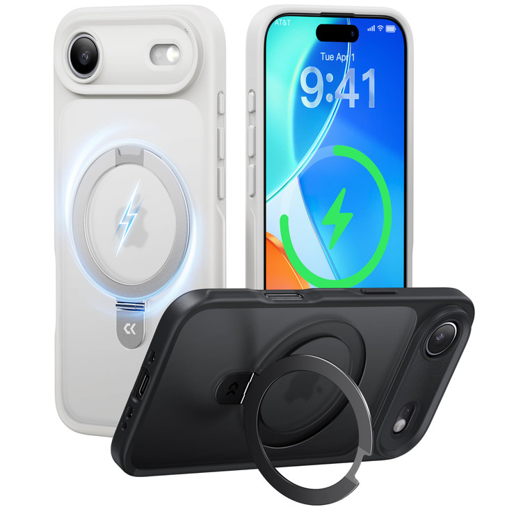 CASEKOO Designed for iPhone Air Case with Magnetic Invisible Stand [Military Drop Protection] [Compatible with MagSafe] Shockproof Translucent Matte