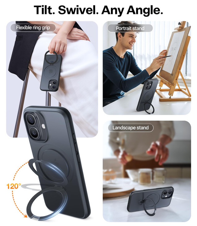 TORRAS Ostand Magnetic for iPhone 17 Case, Fit for MagSafe, 4X Military Drop Protection, Camera Control, Slim Phone Case for iPhone 17 with Kickstand