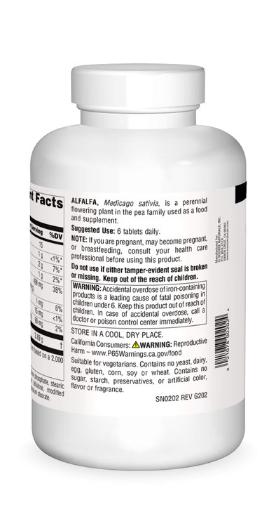 Source Naturals Alfalfa 10 Grain Dietary Supplement - 500 Tablets