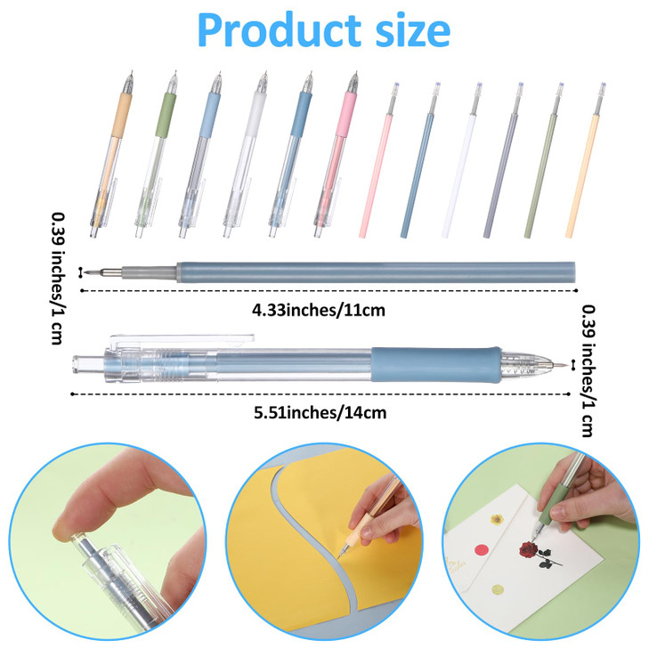 Dimeho 6PCS Knife Pen Craft Cutting Tools, Art Cutting Tools Kit Precision Paper Cutter Pen with 6 pcs Refillable Tungsten Steel Cutter Head Refill f