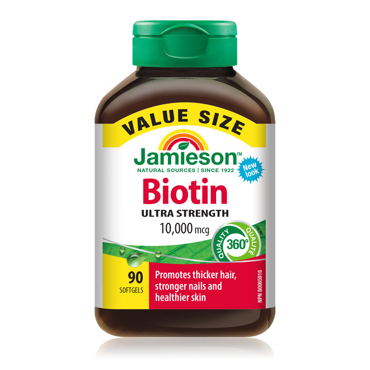Jamieson Biotin 10,000 mcg Value Size 90 Softgels