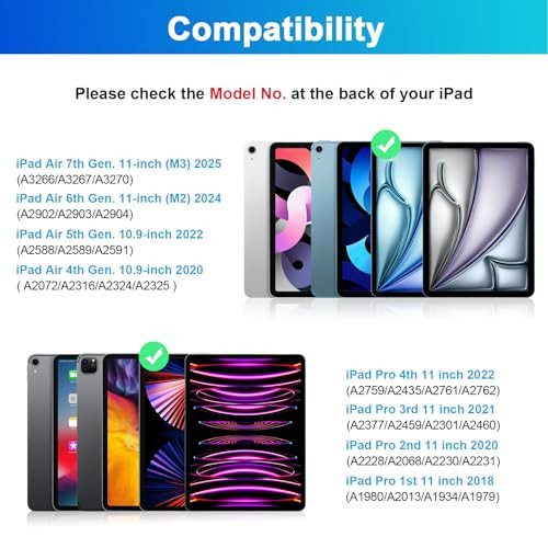 LAMA Keyboard Case with Mouse for iPad Air 11 inch 2025 7th/2024 6th & 10.9 -inch iPad Air 4th/5th Generation, Folio Keyboard Cover with Pencil Holde