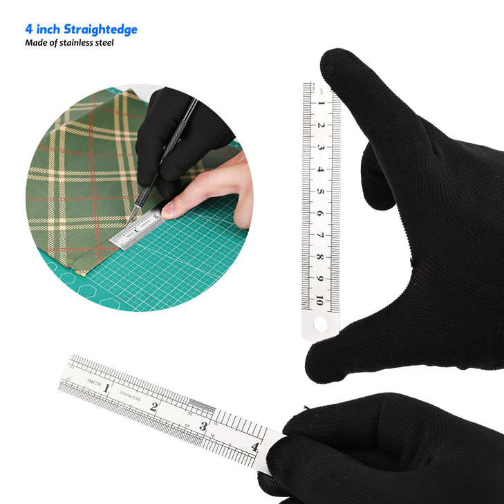 EHDIS Exacto Precision Hobby Knife Set Craft 9mm Utility Knife with Extra Blades, Steel Ruler for Art, Working-Stencil, Scoring, Scrapbooking, Archit