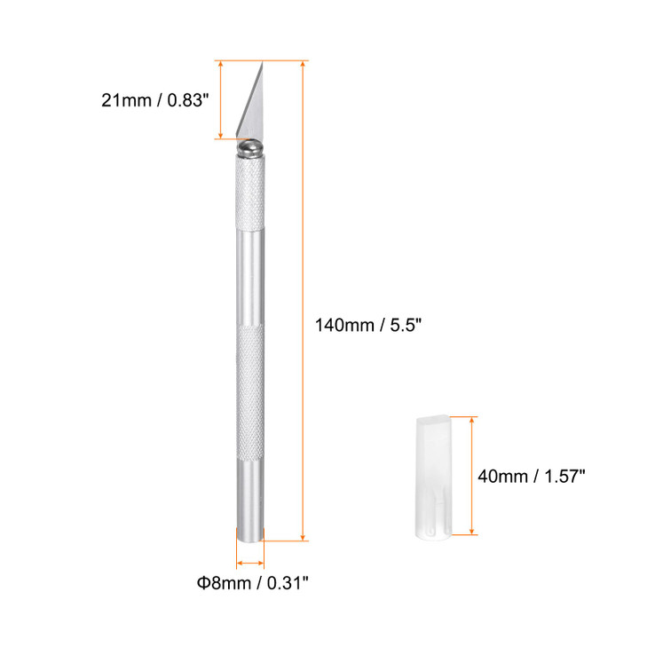 HARFINGTON 10 Pcs Exacto Knife Craft Knife 5.5" Length Replaceable SK2 Blade Precision Cutting Art Knife with Protective Cover for Art Modeling Pumpk
