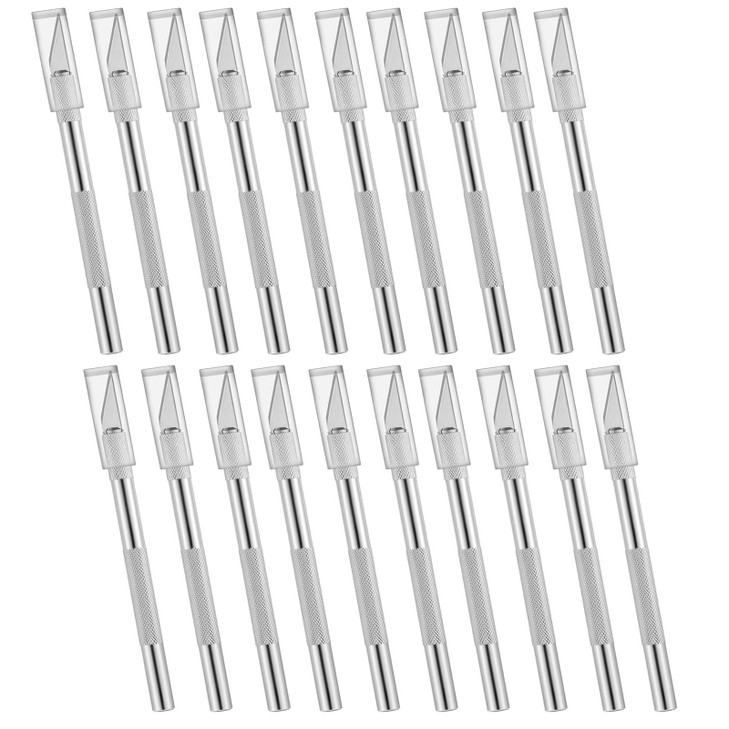 Precision Craft Knife Set 10 Pack - Professional Razor Sharp Knives with Safety Cap for Art, Hobby, Scrapbooking, Stencil