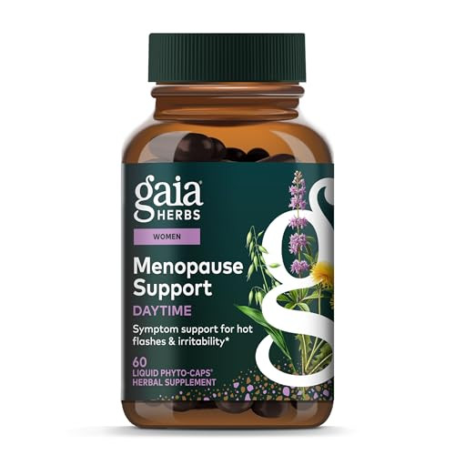 Gaia Herbs Menopause Support Daytime - Helps Support Hormone Balance & Well-Being for Women* - with Vitex, Black Cohosh, St. John's Wort & Oats - 60