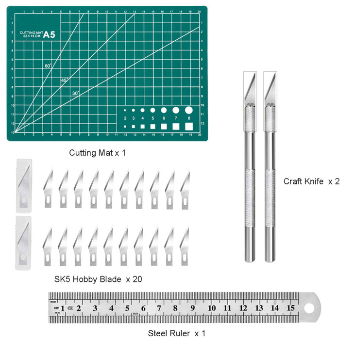 Craft Knife Precision Hobby Knife Kit with 2 Exacto Knife and 20 PCS Exacto Blades for DIY Art Work Cutting, Hobby, Scrapbooking, Stencil (Green)