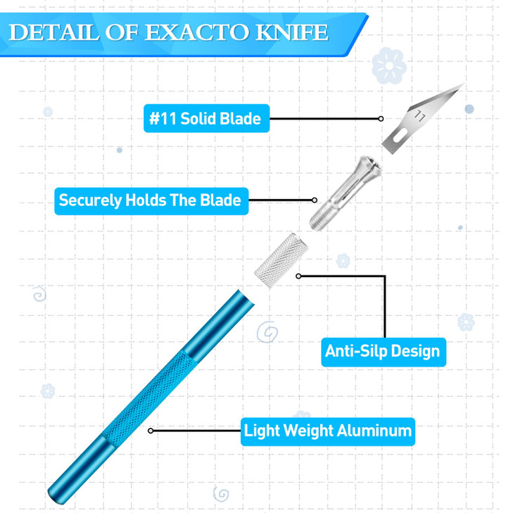 JETMORE Exacto Knife, 3 Exacto Knives with 30 Exacto Blades #11, Craft Knife, Hobby Knife, Precision Knife, Exacto Knife Set for Crafts, Arts, Modeli