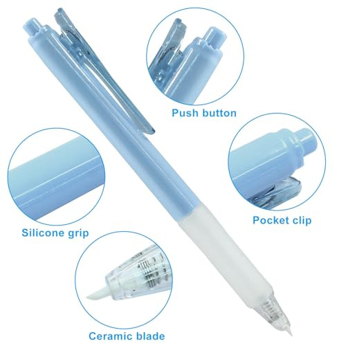 Moicstiy 5Pcs Knife Pen Craft Cutting Tools, Retractable Paper Cutter Pen, Art Cutting Tools Carving Pen for Art Paper Scrapbook (5 color)