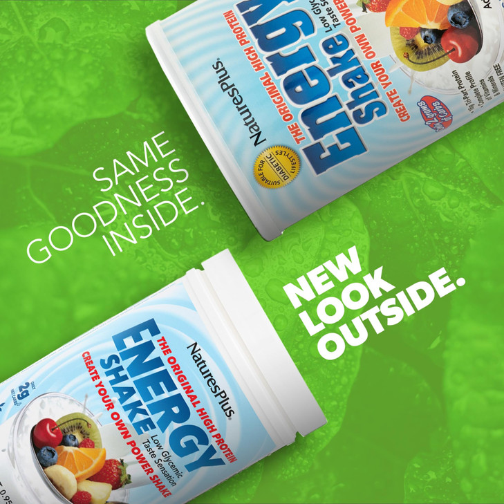 NaturesPlus Energy Shake - 0.95 lb - 16 Grams of Plant-Based Protein Per Serving - Contains Digestion-Supporting Enzymes - No Added Sugar - Non-GMO,