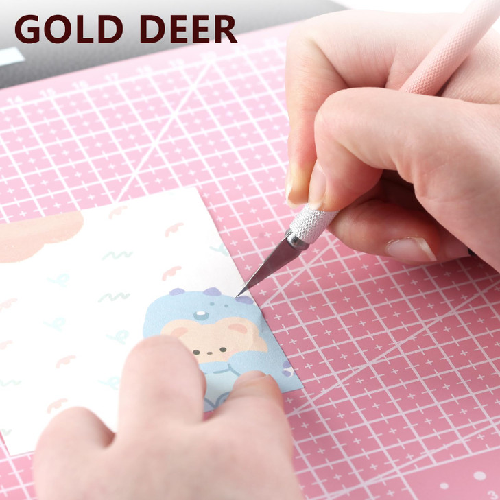 GOLD DEER Exacto Knife for Crafting Precision Carving Hobby Knife Kit with A4 Cutting Craft Mat 20 CM Steel Ruler 30 PCS #11 Hobby Blades for DIY, Ar