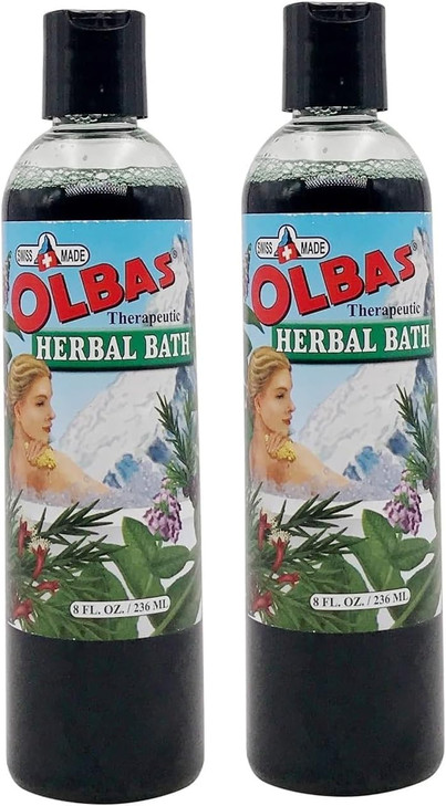 Olbas Herbal Bath Sore Muscle Bath Soak & Natural Muscle Relaxer Bath, Aromatic Swiss Formula with Essential Oils & Chlorophyll, Relaxing Bubble Bath
