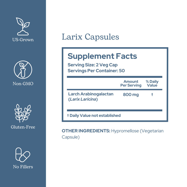Eclectic Institute Raw Freeze-Dried Non-GMO Larix Capsules | Immune, Respiratory, and Ear Support | 100 CT (400 mg)