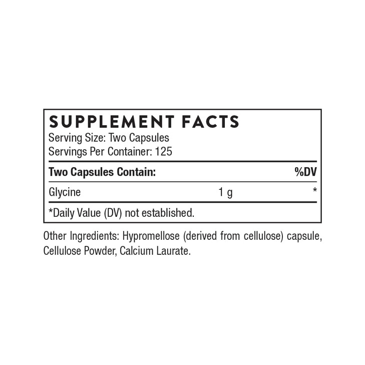 THORNE - Glycine - Amino Acid Support for Relaxation, Detoxification, and Muscle Function* - 250 Capsules