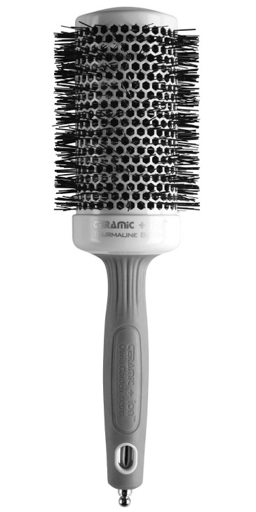 Olivia Garden Ceramic + Ion Round Thermal Hair Brush - Not Electrical - Professional Blowout Brush for Normal to Thick Hair - 2 1/8" Diameter Barrel