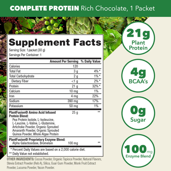 PlantFusion Complete Vegan Protein Powder - Plant Based Protein Powder with BCAAs, Digestive Enzymes and Pea Protein - Keto, Gluten Free, Soy Free, N