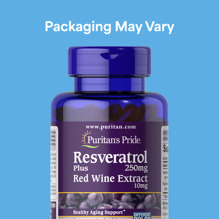 Puritan's Pride Premium Resveratrol Youth Guard 250mg, Dietary Supplement for Immune System, Antioxidant, Sugar Metabolism, Blood Flow, and Vascular