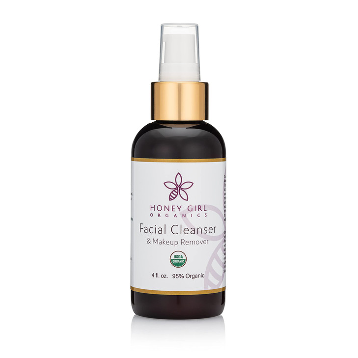 Honey Girl Organics Facial Cleanser, USDA Organic Cleanser & Makeup Remover w/Beeswax, EVOO & Lemon Oil. Remove Dirt, Balance Skin, Ease Inflammation