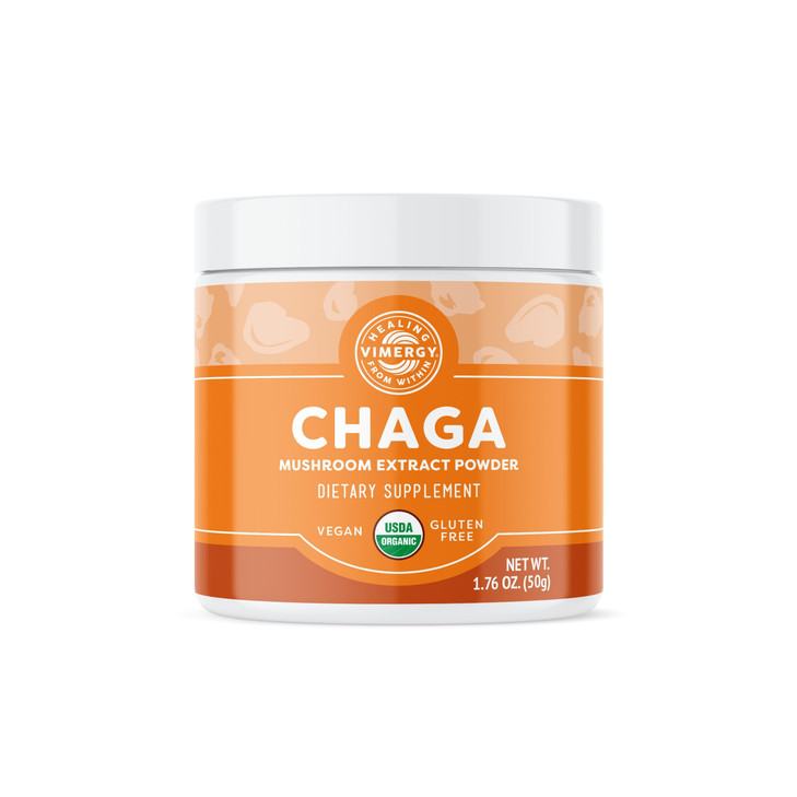 Vimergy Chaga Powder  Superfood Cellular Support*  Benefits Cardiovascular Health*  USDA Certified Organic, Vegan, Gluten-Free  33 Servings