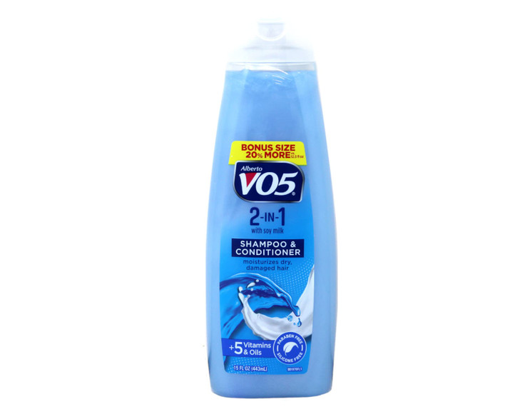 Alberto VO5 2 in 1 Moisturizing Shampoo/Conditioner, Softens and Shines, 6 Pack of 12.5 Oz Bottles