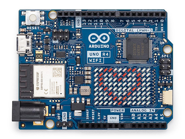Arduino UNO R4 WiFi [ABX00087] - Renesas RA4M1 + ESP32-S3, Wi-Fi, Bluetooth, USB-C, CAN, 12-bit DAC, OP AMP, Qwiic Connector, 12x8 LED Matrix for Adv