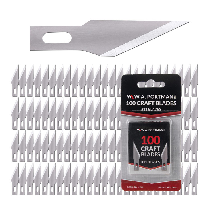 WA Portman Hobby Knife Blades  100 Ultra-Sharp #11 Craft Blades Made of SK5 Carbon Steel  Fits Most Craft Knife Sets  Precision Tools for Modeling
