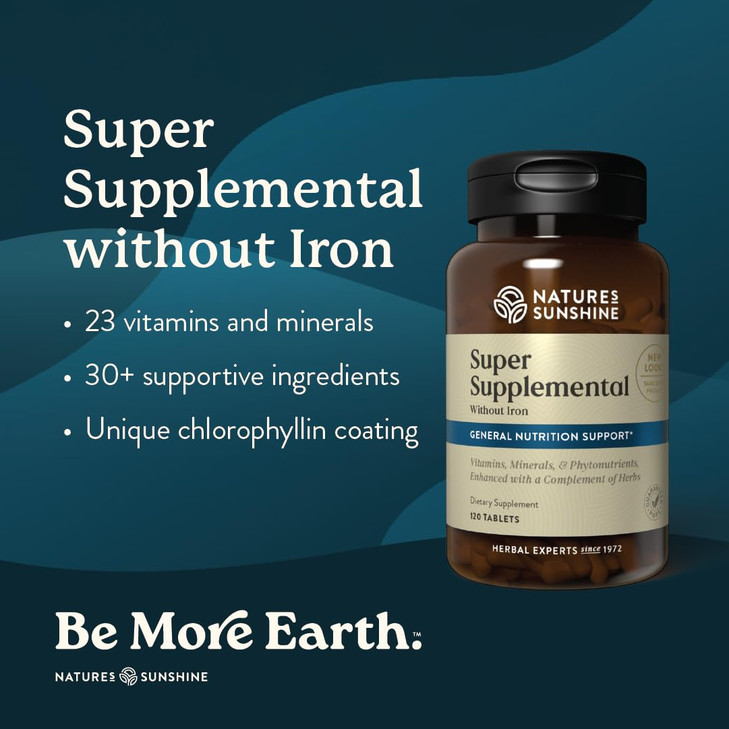 Nature's Sunshine Super Supplemental w/o Iron: Complete Multivitamin with Minerals, Antioxidants & More for Nutritional Gaps, Overall Health, Immune