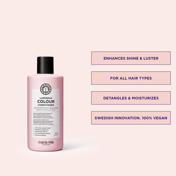 Maria Nila Luminous Colour, Conditioner 10.1 Fl Oz, Reduces Colour Loss from Washing, Pomegranate Counteracts Dehydration, 100% Vegan & Sulfate/Parab