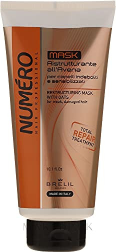 Brelil Numero Restructuring Cream Mask Hair with Oat Extracts (10.1 fl.oz)
