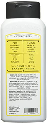 J.R. Watkins Daily Moisturizing Lemon Cream Body Wash, 18 Ounce