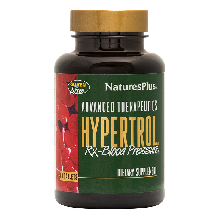 NaturesPlus Hypertrol Rx-Blood Pressure- 60 Tablets - Magnesium & Chromium Supplement with Botanical Herbs - Gluten Free - 30 Servings