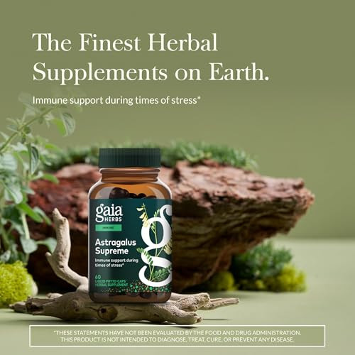 Gaia Herbs Astragalus Supreme - Immune & Antioxidant Support* - Herbal Supplement with Astragalus Root, Schisandra Berry & Ligustrum - 60 Vegan Liqui