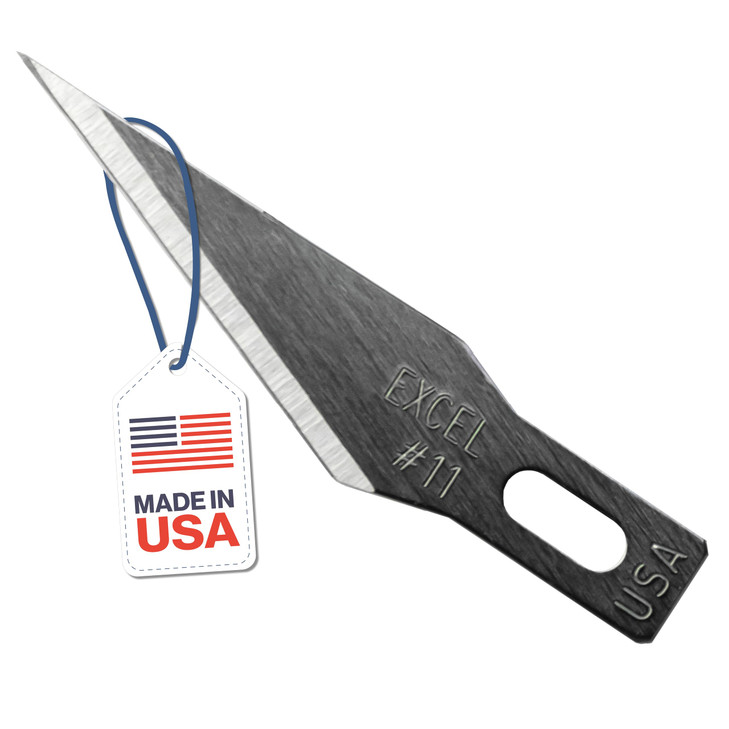 Excel Blades #11 Precision Craft Knife Replacement Blades  Sharp Double-Honed Steel Blades for Trimming, and Detailing Wood, Plastic, Leather, and F