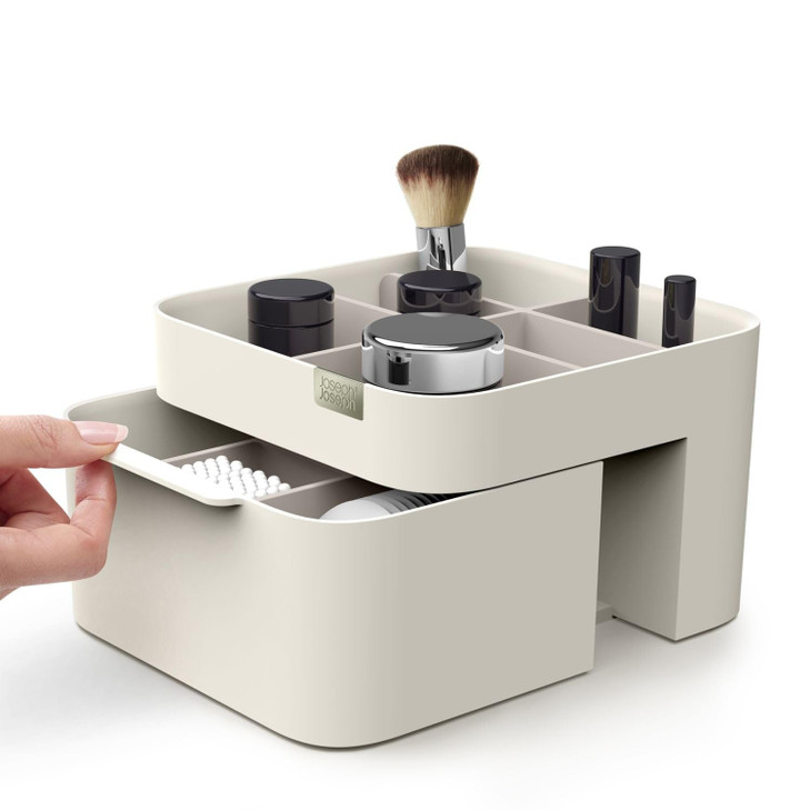 Joseph Joseph 75004 Viva Makeup Cosmetic Storage Organizer with Drawer, Medium, Shell