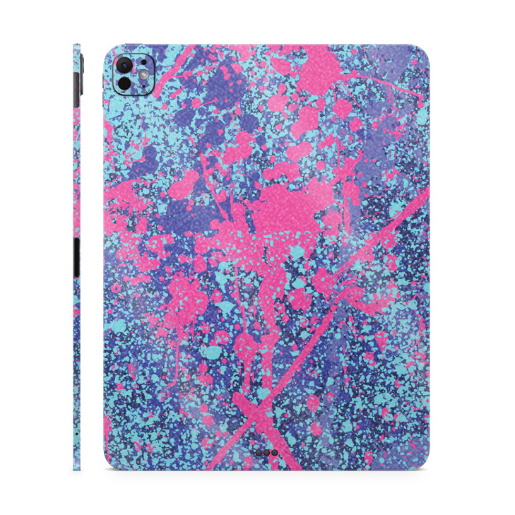 Glossy Glitter Skin Compatible with Apple iPad Pro 11 (M4) 2024 - Vibrant Splatter - Premium 3M Vinyl Protective Decal Cover - Easy to Apply | Crafte
